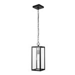 Globe Electric 44773 1-Light Outdoor Pendant, Matte Black, Clear Glass Shade, E26 Base Socket, Kitchen Island, Café, Ceiling Hanging Light Fixture, Modern, Vintage, Home Improvement, Porch Light