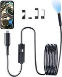 Endoscope Camera with Light,Colofree 1920P HD Borescope Inspection Camera with 8 LED Lights, Snake Camera with Semi-Rigid Snake Cable, 7.9mm IP67 Waterproof Camera for iPhone, iPad iOS 9.0+(16.4FT)