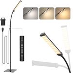 Mojimdo LED Floor Lamp, Touch Control Bright Floor Lamps, Dimmable 3 Color Modes&10 Brightness Standing Lamp, Gooseneck Reading Lamp for Living Room Bedroom Office-10W USB Adapter Included