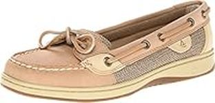 Sperry Women's Angelfish Varsity Boat Shoe, Linen/Oat, 8 Narrow