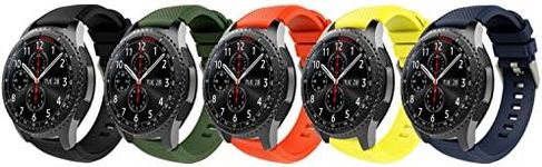 TiMOVO Band Compatible with Samsung Gear S3 Frontier/Galaxy Watch 3 45mm, Soft Silicone Strap fit S3 Classic/Watch 46mm/Huawei Watch GT2 Pro/GT 2e/GT 46mm/GT2 46mm/Ticwatch pro 3/S2/E2 - Multi Color B