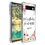 Compatible with Google Pixel 6 Quotes Case, Inspirational Quotes Flowers Floral Stylish Graphic for Google Case Men Women, Soft TPU Clear Protective Case for Google