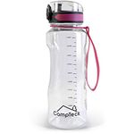 CampTeck U6970-1 Litre Water Bottle (1000ml - 34 fl. oz.) Sports Drinks Bottle BPA Free Tritan - Leak Proof Flip Lock Lid - with Carry Strap - Pink - 1000ml (1Litre)