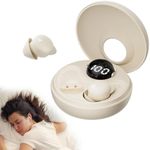 sunvito Sleep Headphones Sleep Earbuds, Noise Cancelling Earphones for Side Sleepers, Mini Wireless Bluetooth 5.3 Invisible Earbuds for Small Ears Sleeping, Exercise, Working, Hiking(Beige)