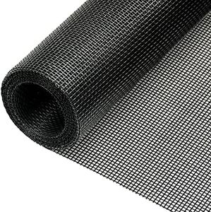 Yoochee Window Screen Replacement - DIY Custom Adjustable Fiberglass Screen Mesh - Durable Screen Roll for Windows Doors and Patio Screen(39" x 59", Charcoal/Black)