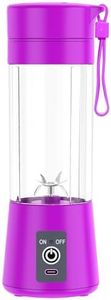 Meichoon Portable Blender Cup USB Personal Juice Mug 6 Blades with Strainer 400ml/14.1oz for Smoothie Juice Vegetable Juice Milkshake LB33 Purple