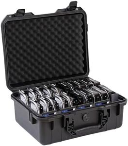 Hard Drive Case 3.5inch 20-Bay Multi-Protection HDD Storage Box Suitcase with Foam External Hard Drive Carrying Case Anti-Static Shock Moisture Proof for HDD/SSD/M.2