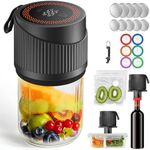 CooAoo Electric Mason Jar Vacuum Sealer Kit - 4 in 1 for Wide and Regular Mouth Jars, Wine Bottles, Bags, and Containers - Automatic Stop