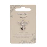 Guardian Angel Silver Finish Angel Badge Broach for Thank You | Lapel Pin with Rhinestone for Men & Women Suit Tuxedo Tie Hat | Ideal Gift with Inspirational Message for birthdays.