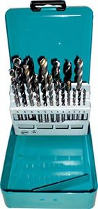Makita D-46202 Bohrer-Set 18-teilig in Bohrerkassette, für Stein, Metall und Holz, Ø je 3-10 mm, Rundschaft
