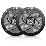 Pyle Low-Profile Waterproof Marine Speakers - 100W 4 Inch 2 Way 1 Pair Slim Style Waterproof and Weather Resistant Outdoor Audio Stereo Sound System, for Boat, Off-Road Vehicles - Pyle (Black)