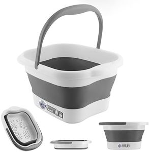 AWA Foot Soaking Tub, Collapsible Foot Bath Soak Tub for Soaking Feet, Pedicure Bowl, Plastic Feet Soaking Tub with Acupressure Massage Points, Foldable Laundry Basket (White Foot Tub)