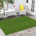 SHACOS Green Artificial Grass Rug 3x5 Feet Outdoor Fake Grass Turf Mat Astro Turf Rugs with Drainage Holes Grass Rug for Dogs Gym Patio Yard Balcony Landscape Lawn Decor