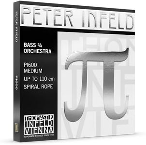 Peter Infeld Double Bass Strings Set, Bass 3/4, Includes G, D, A1, E1 - Chrome Windings, Spiral Rope Core, Usable from 103cm Up to 110 cm - Easy to Bow, Plenty of Growl and Sustain, Easy to Control