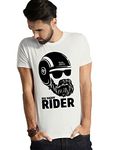 Road Trip Fashions Big Daddy Rider T-Shirt for Men bullet t shirt | Royal Motorcycle T Shirt | 100% Cotton T Shirt | White Colour T Shirt