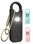 Seren8scape Dual Alarm Modes Self Defense for Women - Personal Alarm for Women - 135 dB Siren LED, Solid Brass Key Chain and Key Ring in 3 Pop Colors