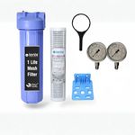 IONIX German Manufactured Whole house water filteration system with SS 304 Grade Mesh, Zero effort Maintenance with Back wash line| 1 Life filter with Unlimited life | Never Replace filter, blue
