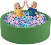 Aunekiv 47.2" x 15.7" Foam Ball Pit for Toddlers, Baby Round Balls Pool for Babies 1-3, Kids Play Ball Pits Ideal Gift for Boys and Girls, Balls Not Included, Green