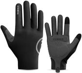 INBIKE Breathable Bike Gloves for Men Women, Full Finger Gel Pad Cycling Gloves, Touchscreen Mountain Biking Gloves, Reflective Bicycle Gloves, Anti-Slip Workout Gloves Black Large