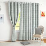 Story@Home Curtains for Bedroom, 7-Feet Room Darkening| Living Room, & Balcony – Indoor/Outdoor Use, Grey with Stripes Pattern, 400GSM, 116 cm x 215 cm (46" x 84") Pack of 4