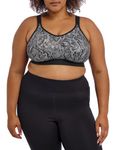 GODDESS Women's Plus Size Non Wired Comfort Sports Bra, Black Snake, 46G