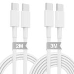 Long USB C to C Charger Cable 2m+3m, 60W Type C to C Fast Charging Lead Wire for Apple iPhone 16/16 Plus/16 Pro Max/15 Plus/15 Pro/15 Pro Max,MacBook Pro 2021/2020/2019,iPad Pro 12.9/11 inch 5/4th/Air