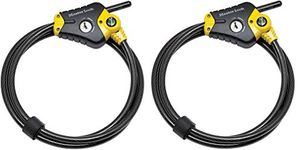 Python Adjustable Locking Cable,Black and Yellow,6' x 3/8 Diameter(2-Pack)