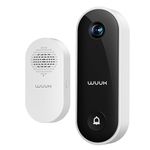 WUUK Wired Doorbell Camera, Facel Recognition, 2K Video Doorbell with Chime, No Monthly Fee, Local Storage, 24/7 Recording, Requires Existing Doorbell Wiring, 16-24 VAC, 2.4 GHz WiFi Only