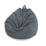 Mateju Bean Bag Chair, Beanbag Chair Adult, Bean Bag Corduroy without Filling, Plush Toy Storage Large Bean Bags, High Back Bean Bags, Suitable for Indoor and Outdoor Beanbag (L,anthracite)