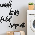 Hotop 4 Pieces Laundry Sign Laundry Room Decor Metal Wash Dry Fold Repeat Wall Arts Signs Funny Laundry Room Signs Vintage Metal Laundry Wall Decor for Laundry Room Bathroom Home Decorations Supplies