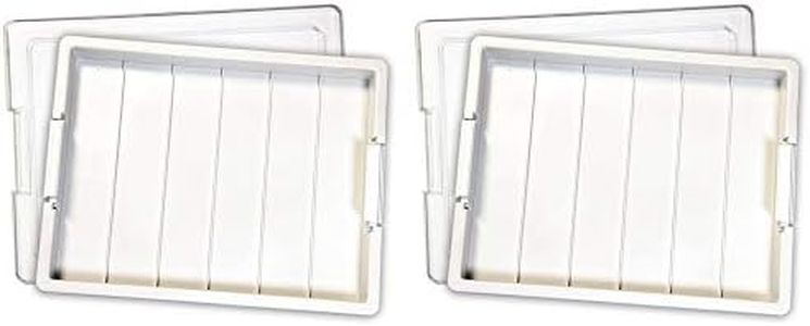 Elizabeth Ward Bead Storage Solutions Plastic Organizer Tray with Clear Snap Shut Lid for Sorting Craft Supplies, Fasteners, Crystals (2 Pack)