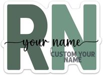 GerfuArt Custom Name Stickers and Labels - Personalized Vinyl Name Decals for Laptop, Water Bottle, Phone, Notebook - Custom Nurse Gifts, RN Nurse Gifts, Gift for Nurse Graduate Female, 2x2