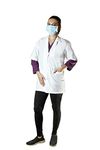 SUBA Pure Polyester Blend Half Sleeves Professional White Lab Coat (Large) | Apron for Men Women Students Doctor Nurse