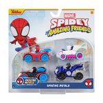 Marvel's Spidey and his Amazing Friends SNF0200 Amazing Metals 4 Pack-Includes Spidey, Ghost-Spider, Black Panther, Miles Morales: Spider-Man-3-Inch Die-Cast Vehicles-Superhero Toys for Kids 3 and Up