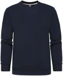 True Classic Men's Fleece Crewneck French Terry Pullover Sweatshirt, Classic Crewneck Cotton-Blend Sweater Essentials for Men Navy