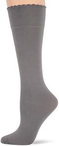 HUE Women's Graduated Compression Opaque Knee Hi Sock, Steel/Steel/Steel, One Size