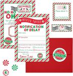 Santa's Delayed Delivery Notice Includes 1 Double-Sided Card, 1 Red Envelope, 6 Matching Stickers. A Magical Letter Straight From Santa to Keep the Spirit Alive When Gift Can't Arrive On Time.