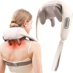 FLIXIFY Neck and Back Massager with Heat,Neck Massager,Shiatsu Massager Pillow for Neck,Back,Shoulder,Legs,Body Pain Relief,Electric Rechargeable Deep Tissue 5D Kneading Massage Machine ((32L x 8W x 8H Centimeters))