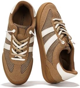Project Cloud Casual Sneakers for Women - Memory Foam Insoles Lace-Up Womens Shoes and Lightweight Women's Fashion Sneakers - Water Resistant and Non-Slip Shoes for Women Footwear (Verdict, TAN, 8)