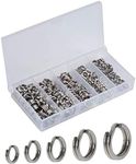 Facikono 250pcs Fishing Split Rings Assortment Kit, Stainless Steel Double Flat Wire Snap Ring Lure Tackle Connector