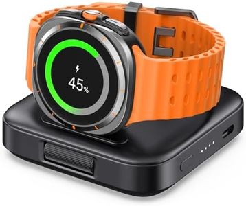 SwanScout Portable Watch Charger for Samsung Watch 7, 1800mAh Wireless Charger Satnd for Galaxy Watch Ultra/7/6/6 Classic/5/5 Pro/4/3/Active 2, Travel Watch Charger, SwanScout 303S