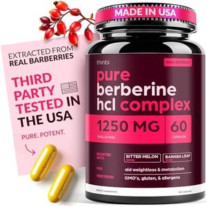 Berberine Supplement 1000mg Potent Botanical Capsules for Weight Management with Bitter Melon and Banaba Leaf - HCl from Barberry Extract- 30 Servings