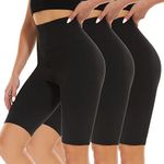 SIHOHAN Cycling Shorts for Women Stretchy High Waisted Yoga Shorts Comfy Biker Workout Running Gym Shorts (Black-3 Pack,L)