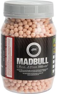 Evike Airsoft - MadBull Precision 6mm Airsoft Glow in The Dark BB (Model: 0.25g Red / 2000rd Bottle)