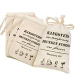 Whaline 20 Packs Bachelorette Hangover Kit Bags Cotton Recovery Kit Bags Survival Kit Bags Cotton Muslin Drawstring Bag for Bridal Shower Wedding and Valentine's Day Party Gift Decoration