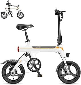 Jasion EB3 Electric Bike for Adults 21mph Folding Adults Electric Bicycles, 350W Brushless Motor, 36V 7.5Ah Battery, Center Suspension, 3 Levels Assist, 14" Foldable ebike for Adults and Teens