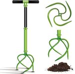 Evcitn Manual Twist Tiller, Adjustable Height Tiller, Heavy Duty Garden Claw Cultivator with Long Handle (Green)-Soil Ripper,Lawn Aerator,Soli Lossener,Areator Loosen,Rototiller,Weeder for Flower Box…