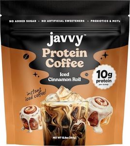 Iced Cinnamon Roll Protein Iced Coffee - Premium Whey Protein & Instant Iced Coffees - 100% Natural Cold Brew Coffee - Zero Artificial Flavors & Sweeteners, 80 mg Caffeine, 0g of Sugar, 20 Servings
