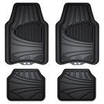 Armor All 78840ZN 4-Piece Black Rubber All-Season Trim-to-Fit Floor Mats for Cars, Trucks and SUVs