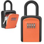 Key Lock Box, [No Installation Require] Diyife for Keys with Removable Shackle, 5 Keys Capacity, Weatherproof 4-Digit Combination Key Safe for Home Garage AirBnb Office (Orange)